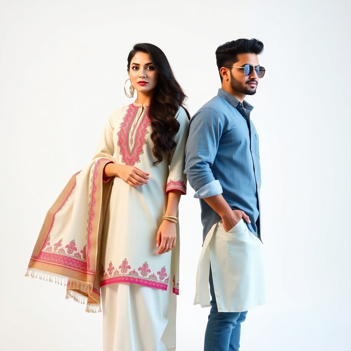 Flux_Schnell_A_stylish_male_and_female_model_side_by_side_show_2